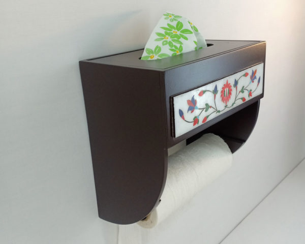 Marble Inlay Work Tissue Box/Kitchen Roll Console - Image 3