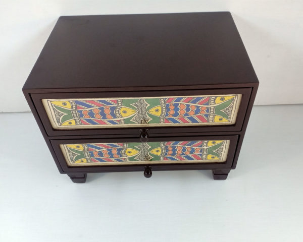 Mithila Art Double-drawer Jewellery Box - Image 3