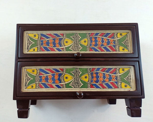 Mithila Art Double-drawer Jewellery Box - Image 2