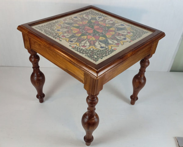 Mithila Art Side Table 18" Square - Image 2