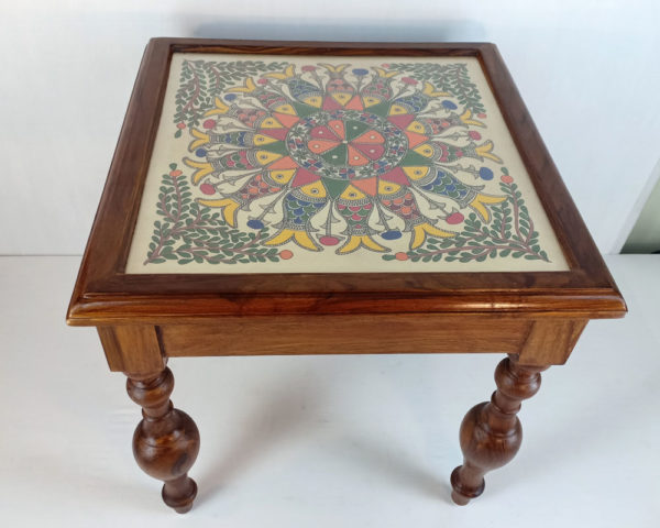 Mithila Art Side Table 18" Square