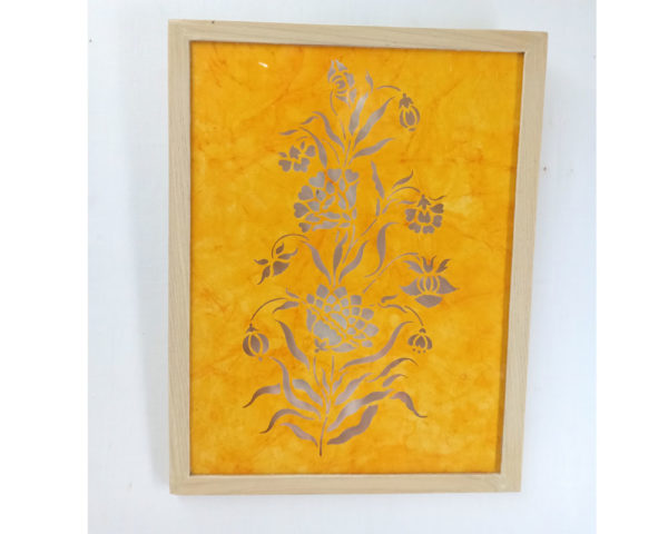 Sanjhi Art Wall Panel Mustard Colour