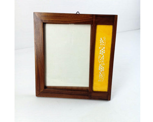 Sanjhi Art Photo Frame Yellow Design