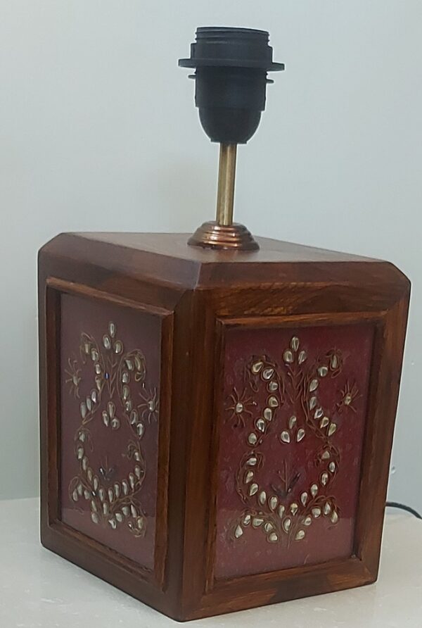 Kundan Zardozi Work 6" Table Lamp With Shade - Image 2