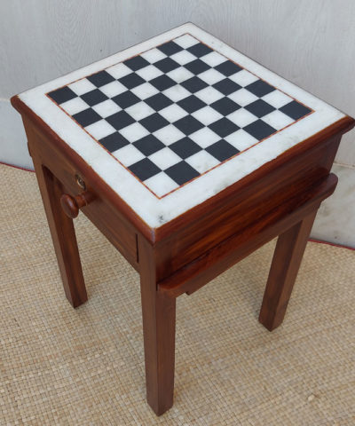 Marble Inlay Work Chess table with Marble Gitties