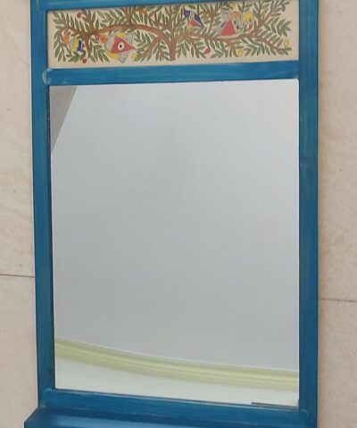 Mithila Art Blue Framed Mirror